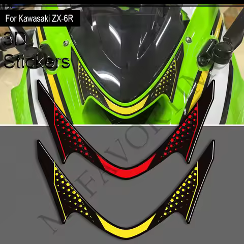 For kawasaki ZX-6R zx6r Motorcycle Accessories Tank Pad Gas Fuel Oil Cap Protector Front Face Fairin
