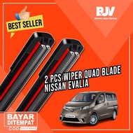NISSAN EVALIA Quad Blade Car Wiper - 2 PCS Quad Layer Frameless Front Wiper Four Blades