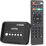 4K@30hz HDMI TV Media Player with HDMI/AV Output, Digital MP4 Player for 14TB HDD/ 512G USB Drive/SD