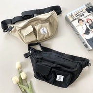 日本 DOD 雜誌附錄 黑卡其色帆布 山系 斜咩 腰包