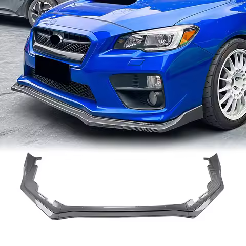 For Subaru WRX STI VA 2015-2021 Front Bumper Spoiler Lip Carbon Fiber Look/Gloss Black Lower Splitte