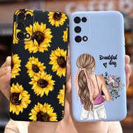 เคสซิลิโคนนิ่มสำหรับ Oppo Realme 7 5Gเคสโทรศัพท์ RMX2111ลายดอกทานตะวันทันสมัยสำหรับเด็กผู้หญิงเคส Re