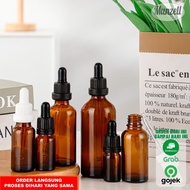 Thick Amber Brown Glass Pipette Bottle Dropper Bottle - Pipette Dropper Serum - Black Seal LineRing