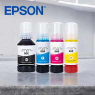 EPSON Ink หมึกกันน้ำทุกสี 008 BK C M Y ใช้งานกับเครื่องรุ่น EPSON L6560 L6570 L6580 L15150 L15160(ไม