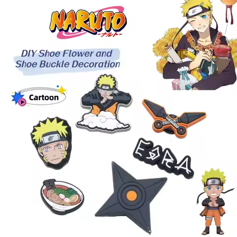 Naruto Japanese Anime Merchandise Cartoon DIY Detachable Crocs Charm Shoe Buckle Decoration Accessor