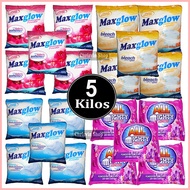 Maxglow and Mighty  Detergent Powder with Fabric Conditioner or with Bleach - 5 Kilos Wholesale ✧ ◎