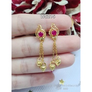 Wing Sing 916 Gold Earrings / Subang Indian Design Emas 916 (WS215)