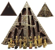 Ebros Egyptian Monument Pyramid Display Statue Featuring 16 Miniature Gods Anubis Osiris Maat Isis B