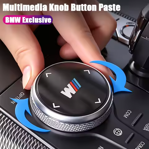 Car Multimedia Knob Button Cover Sticker Accessories For BMW E90 G80 M3 G30 M5 F82 F83 F20 F21 G42 F