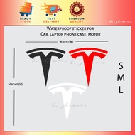 [D2] Tesla logo reflective sticker car stiker kereta ev waterproof phonecase laptop desktop motor helmet Decal