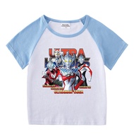 Ultraman Universe hero superpower fighter supermans birthday sando clothing t shirt for kids boy girl tops 1 2 3 4 5 6 7 8 yrs old baby clothing boys girls tshirt costume for kid boy Casual tees party supplies Cartoon clothes