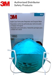 3M รุ่น 1860 หน้ากาก N95 ป้องกันฝุ่น กันเชื้อโรค ป้องกันฝุ่น ป้องกันเชื้อโรค มาตรฐาน N95(x20ชิ้น)