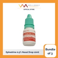 [BUNDLE OF 3] Ephedrine 0.5% Nasal Drop 10ml [Decongestant to relieve nasal congestion]