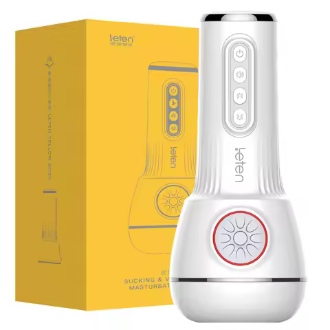 Leten IV Male Masturbator Realistic Vagina 10 Modes Masturbation Cup Automatic Double Airbag Sucking