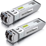 10Gtek 【2-pack】10GBase-LR SFP+ Transceiver, 10G 1310nm SMF, up to 10 km, Compatible with Cisco SFP-1