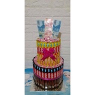 READY SNACK TOWER UANG TARIK / SNACK CAKE / KUE ULANG TAHUN SNACK /