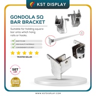 (READY STOCK) Gondola Square Bracket Chrome Steel/Bracket Gondola Accessories For Hanging Hook (Pair