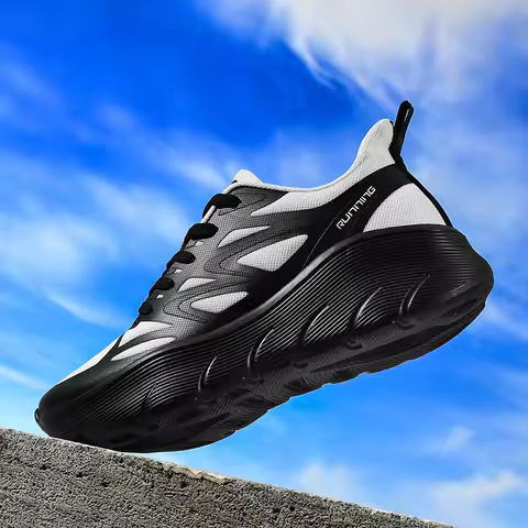 Streetwear Men Sport Casual Sneakers Flexible Breathable Upper Anti Slip Thick Sole Daily Walking Ou