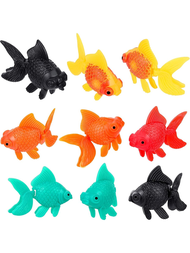 水族箱塑膠金魚裝飾漂浮裝飾品人造魚鐵片魚造波器幫浦配件,5 種顏色隨機