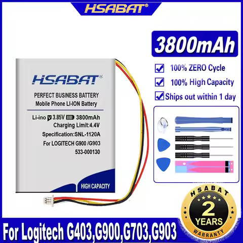 3800mAh Battery for LOGITECH G403 G900 G703 x100 Wireless Mouse G Pro ,Pro Wireless, PRO X Superligh