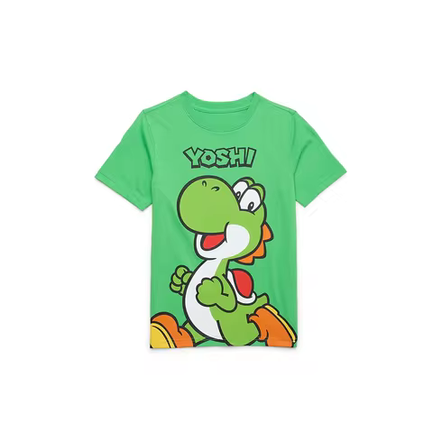 "2025 Summer Unisex Yoshi Tee—Lush Green! Oversized Fluffy Yoshi + Playful Pose for All-Ages Cutenes