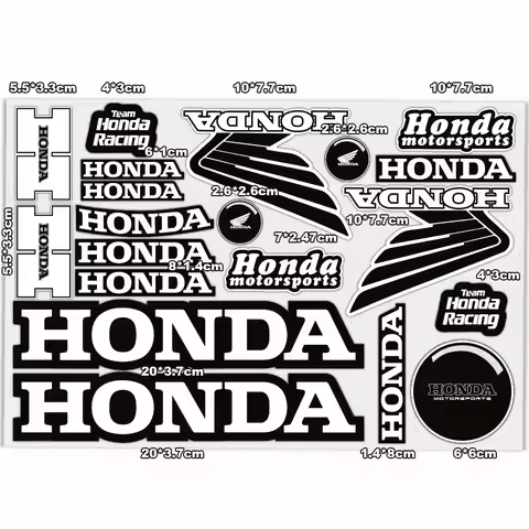 Hot Sale Honda Racing Motorcycle Decoration Stickers Reflective Waterproof Helmet Racing Decals HRC 