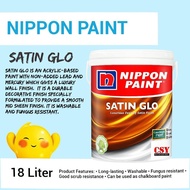 NIPPON PAINT Satin Glo 18 Liter Acrylic Based Interior Wall Paint (Mid Sheen) / Cat Dinding Dalam Rumah