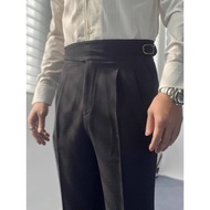 Men Light Mature Straight High Waist Trousers Naples Business Casual Slim-fit Solid Color Temperamen