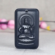 秒殺價 天然新疆和田玉墨玉不動明王吊墜   玉質細膩溫潤