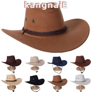 KANGNAI Felt Fedora Hats, Western Style Ethnic Style Western Cowboy Hat, Fashion Large Brim Mongolia