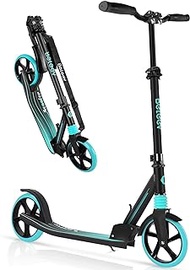 BELEEV V5 Scooters for Kids 8 Years and up, Foldable Kick Scooter 2 Wheel, Quick-Release Folding System, Shock Absorption Mechanism, Large 200mm Wheels Great Scooters for Adults and Teens (Aqua)
