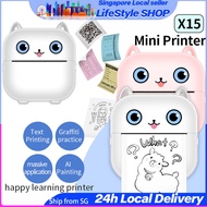 【SG SELLER】Mini Thermal Printer Pocket Photo Printer Portable Bluetooth Printer Photo Sticker Printer Mini Printer