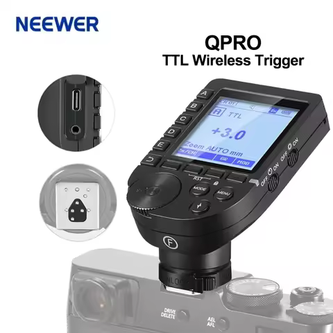 NEEWER QPRO-F TTL HSS Wireless Flash Trigger with LCD Screen for Canon Nikon Sony Cameras 1/8000s Wi