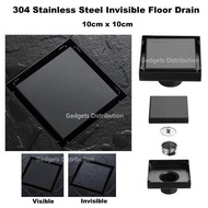 [HOT XKKLHIOUHWH 527] 304 Black 10x10cm 10cm 100x100mm Invisible Stainless Steel Odorless Floor Drain Trap 2630.1