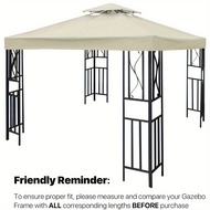 Garden Gazebo Top Cover Canopy Replacement Pavilion Roof 1/2 Tier Outdoor Patio Garden Tent Roof Top Durable Replacement