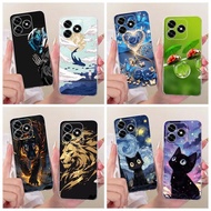 For Honor X5C Plus Case Cool Robot Fish Cat Fashion Painted Cover Soft Slim Phone Case For Honor X5C