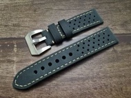 22mm 瘋馬灰 （多孔）牛皮錶帶