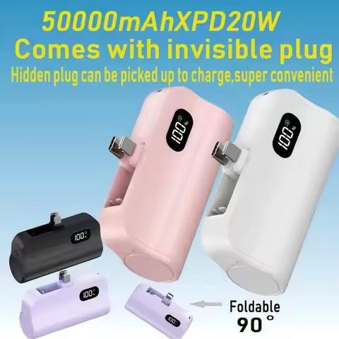 Mini Capsule 50000mAh Power Bank Portable Mobile Phone Wireless Fast Power Bank External Battery for