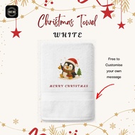 Personalised Christmas towel | Penguin Design Towel | Christmas Gift Exchange Idea