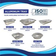 (10 or 20pcs) Aluminum Tray with Lid / 8x4 / 12.5x8 / 12.5x10 / 8x8 inches