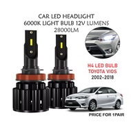 [2PCS] Toyota Vios 2002-2018 B8 LED Car Headlight H4 6000K Highlight Spotlight Car LED Front Light P