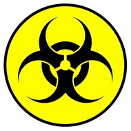 Caution Biohazard Symbol Sign Vinyl Sticker Bio-hazard Decal Yellow Black Round