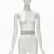 JIL SANDER light grey minimalist wide leather waist belt 75cm