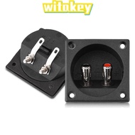 WITAKEY 2PCS Speaker Terminal Box, 2.2 Inch Square Push Spring Type 2 Binding Post Cable Connector, 