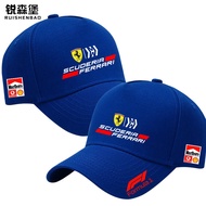 Ferrari F1 Team Racing Custom Peaked Cap Summer Mens Trendy Cotton Sweat-Absorbent Sun Shade Basebal