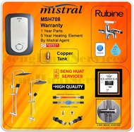 MISTRAL MSH708 INSTANT WATER HEATER WITH CLASSICLA SILVER RAIN SHOWER