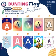 Custom bunting flag free tali / banner flag tedak siten / happy