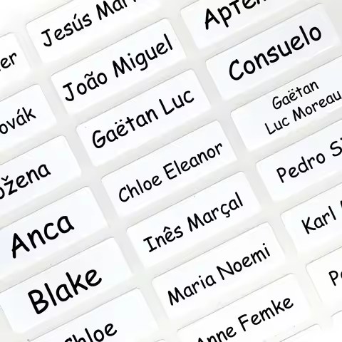 Personalized Name Stickers Custom Waterproof White Labels Stick on Tag Kids Teacher Parents School D