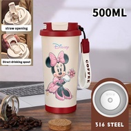 Mickey Mouse Tumbler Aesthetic Drink Bottle Stainless Steel Tumblr CUP Case 500 ML Thermos Coffee Co