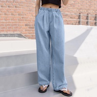 CLASHE Seluar Jeans Baggy Wanita High Waist Celana Denim Pants Versatile Plus Size Jeans